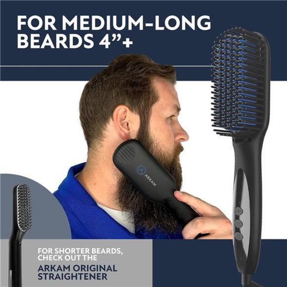 Beard Straightener for Men -Premium Heated Beard Brush Kit w/Anti-Scald - Picture 4 of 6